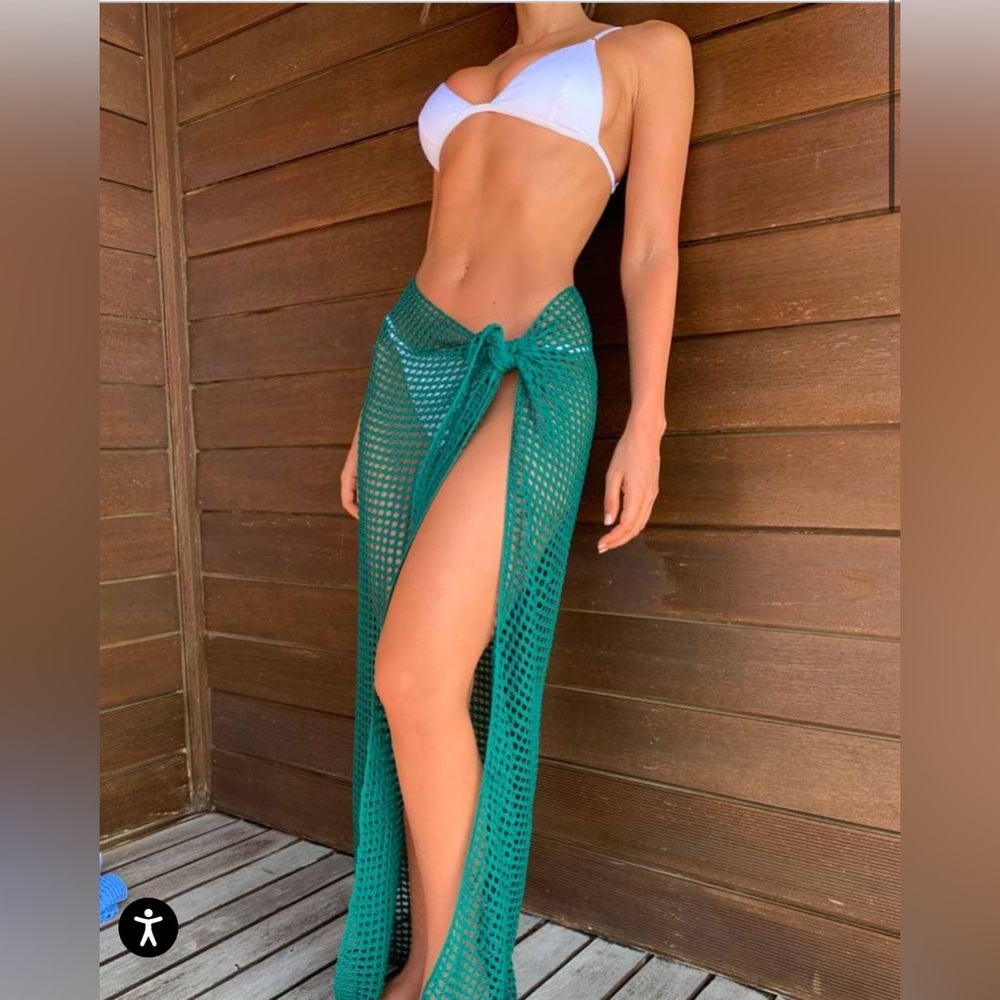 Bananhot Swimwear Midi Net Sarong Red Fire
